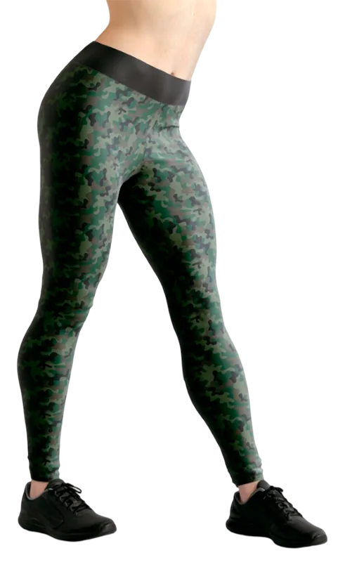 CALZA COD. 086 CAMUFLAJE MILITAR VERDE OSCURO