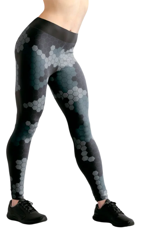 CALZA COD. 091 CAMUFLAJE HEXAGONAL ABSTRACTO NEGRO - GRIS