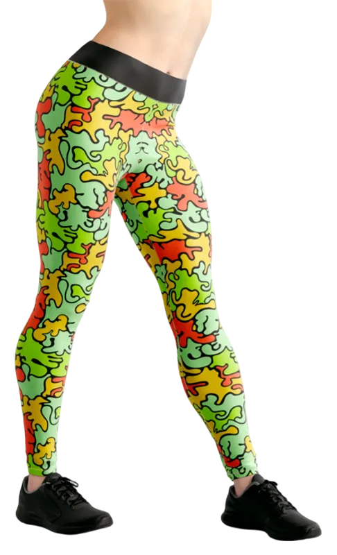 CALZA COD. 092 CAMUFLAJE NARANJA - AMARILLO - ROJO
