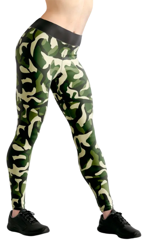 CALZA COD. 093 CAMUFLAJE MILITAR - NEGRO - VERDE - BEIGE