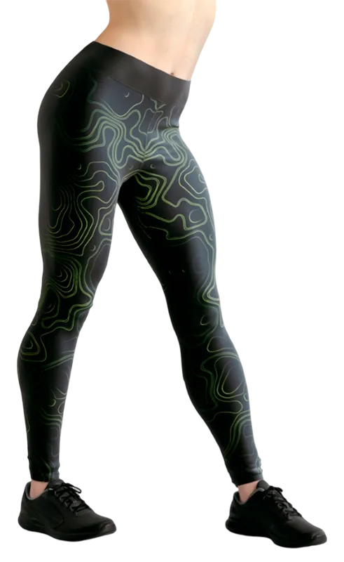 CALZA COD. 095 CAMUFLAJE NEGRO ESTAMPADO FOTOGRAFICO VERDE