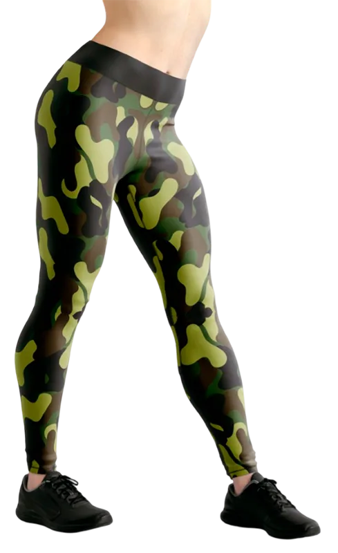 CALZA COD. 096 CAMUFLAJE MILITAR VERDE - NEGRO - MARRON