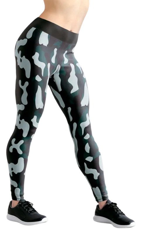 CALZA COD. 098 CAMUFLAJE MILITAR NEGRO - BLANCO - VERDE