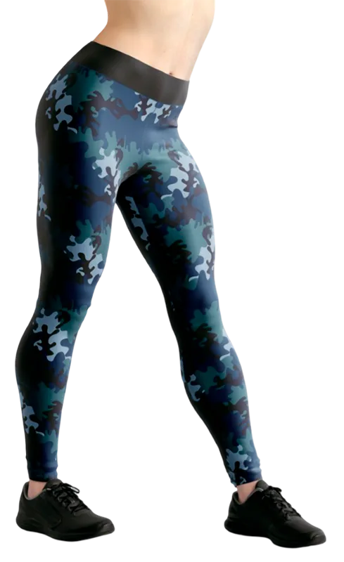 CALZA COD. 100 CAMUFLAJE AZUL - TURQUESA