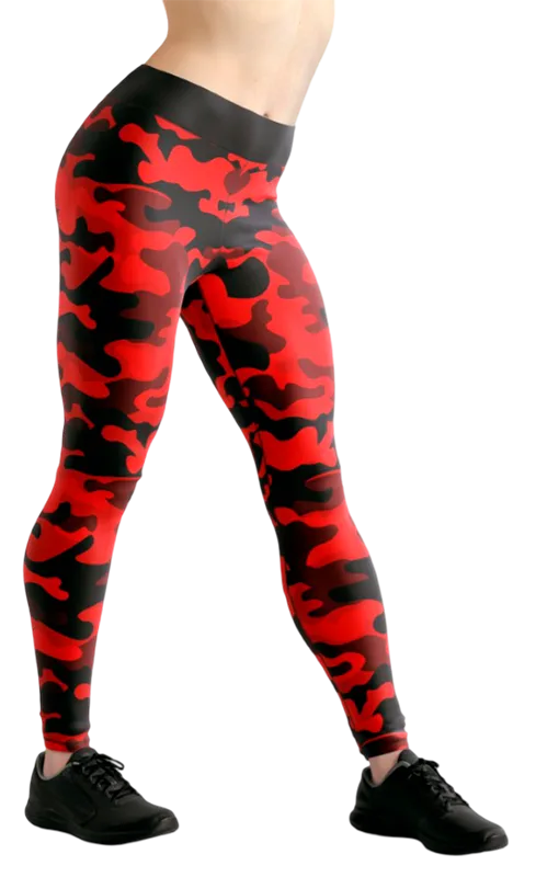 CALZA COD. 102 CAMUFLAJE ROJO - NEGRO