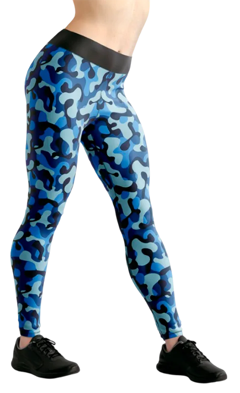 CALZA COD. 104 CAMUFLAJE MILITAR AZUL - CELESTE