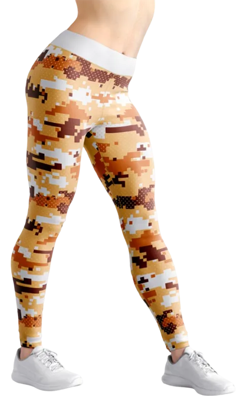CALZA COD. 105 CAMUFLAJE PIXELEADO NARANJA - ROJO - BLANCO