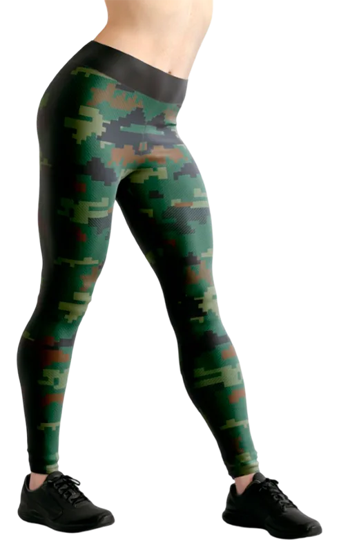 CALZA COD. 106 CAMUFLAJE PIXELEADO VERDE - NEGRO - MARRON