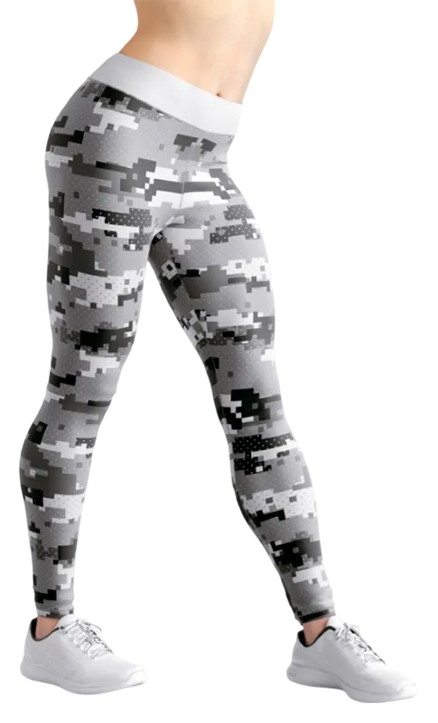 CALZA COD. 107 CAMUFLAJE PIXELEADO BLANCO - NEGRO - GRIS