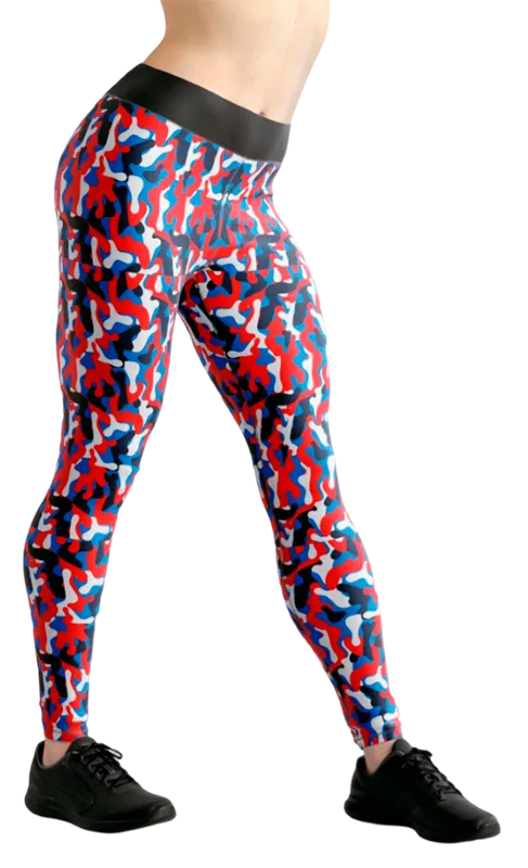 CALZA COD. 108 CAMUFLAJE ROJO - NEGRO - CELESTE - BLANCO