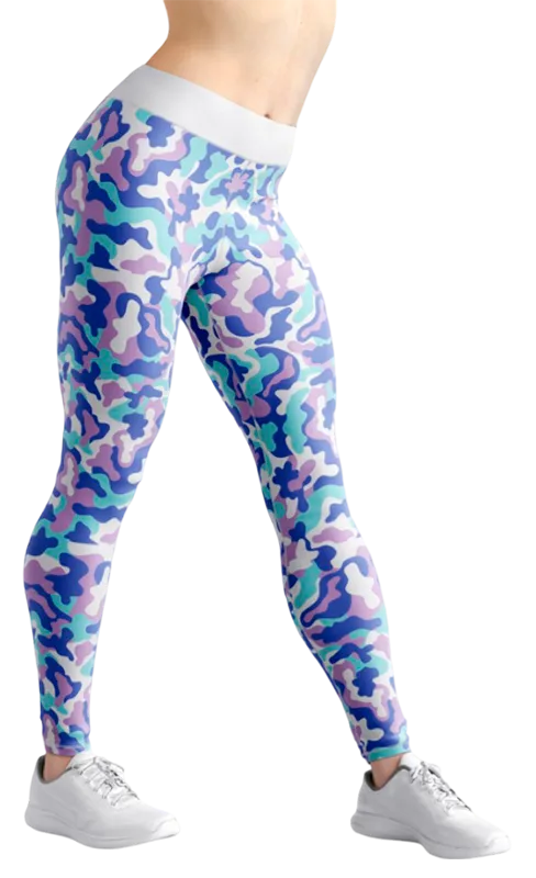 CALZA COD. 109 CAMUFLAJE AZUL - TURQUESA - ROSADO - BLANCO