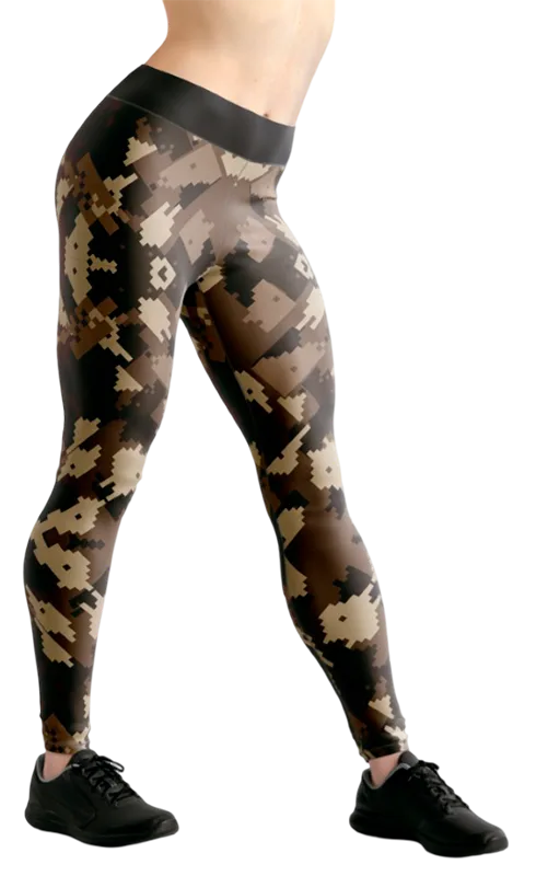 CALZA COD. 116 CAMUFLAJE PIXELEADO MARRON - BEIGE - NEGRO