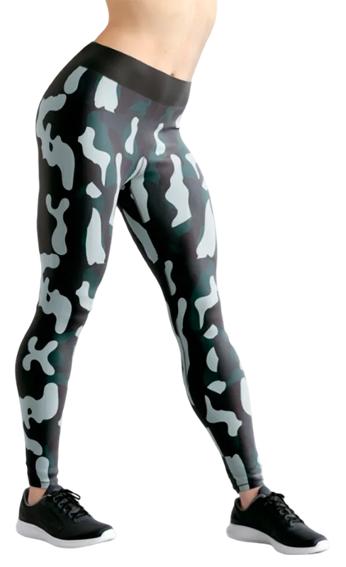 CALZA COD. 117 CAMUFLAJE MILITAR - NEGRO - BLANCO - VERDE