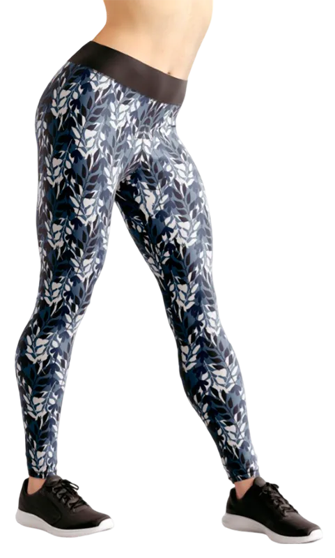 CALZA COD. 131 FLORAL AZUL - HOJAS