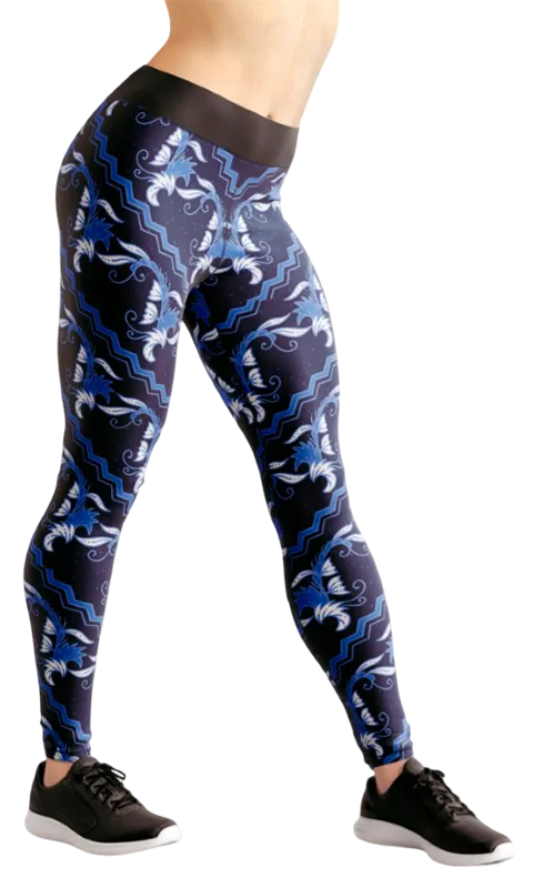 CALZA COD. 139 FLORAL FLORES AZUL