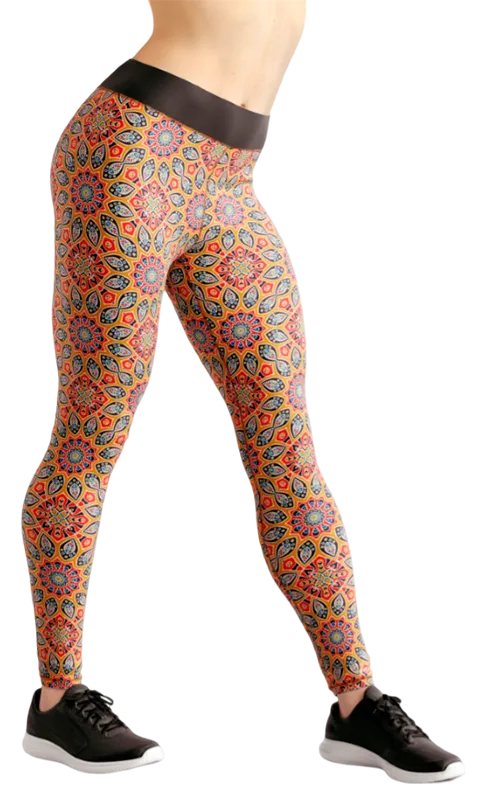 CALZA COD. 151 FLORAL NARANJA - MANDALAS COLORES
