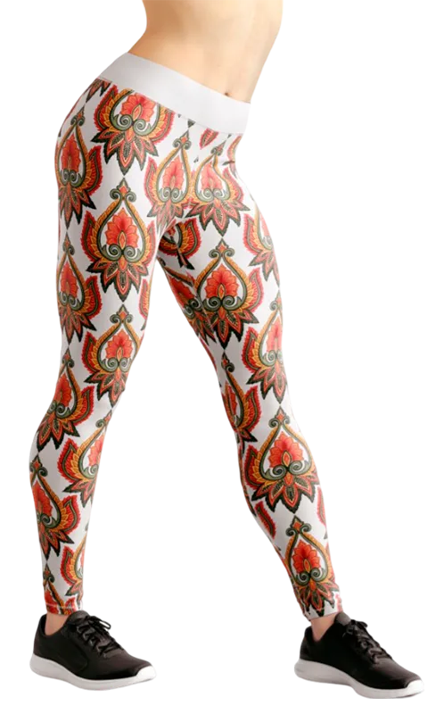CALZA COD. 162 FLORAL BLANCO - FLORES ETNICO COLORES