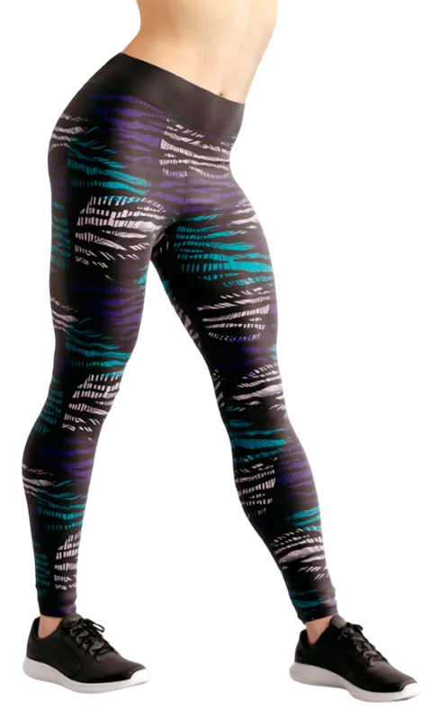 CALZA COD. 164 FLORAL NEGRO - TROPICAL RASGADO COLORES