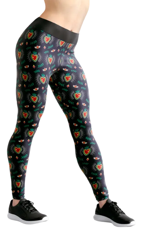 CALZA COD. 168 FLORAL AZUL - ESTAMPADO CORAZONES