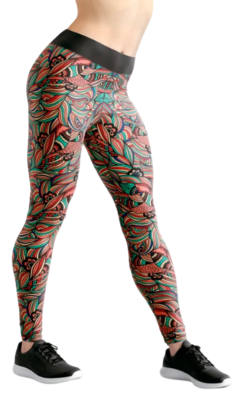 CALZA COD. 176 FLORAL ESTAMPADO DE ONDAS COLORES - FLORES