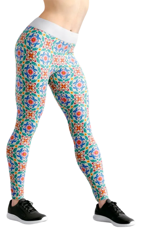 CALZA COD. 181 FLORAL BLANCO - FLORES VINTAGE