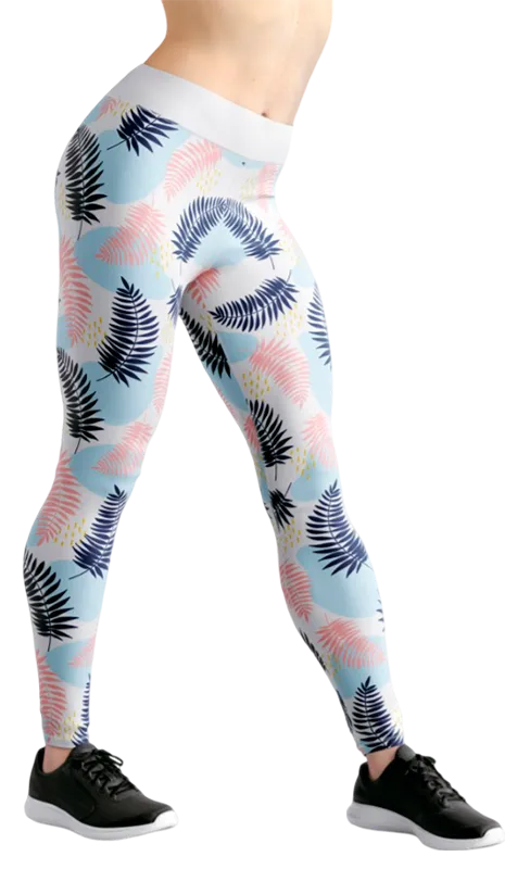 CALZA COD. 184 FLORAL BLANCO - CELESTE - HOJAS AZUL