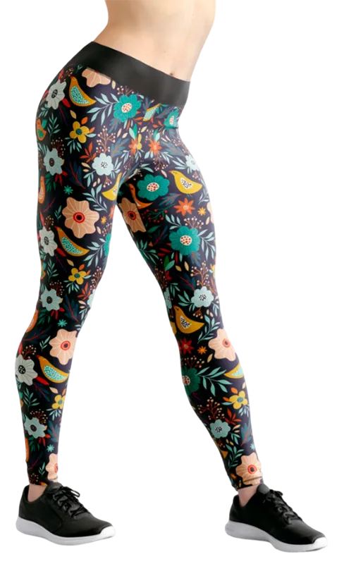 CALZA COD. 205 FLORAL AZUL FLORES COLORES