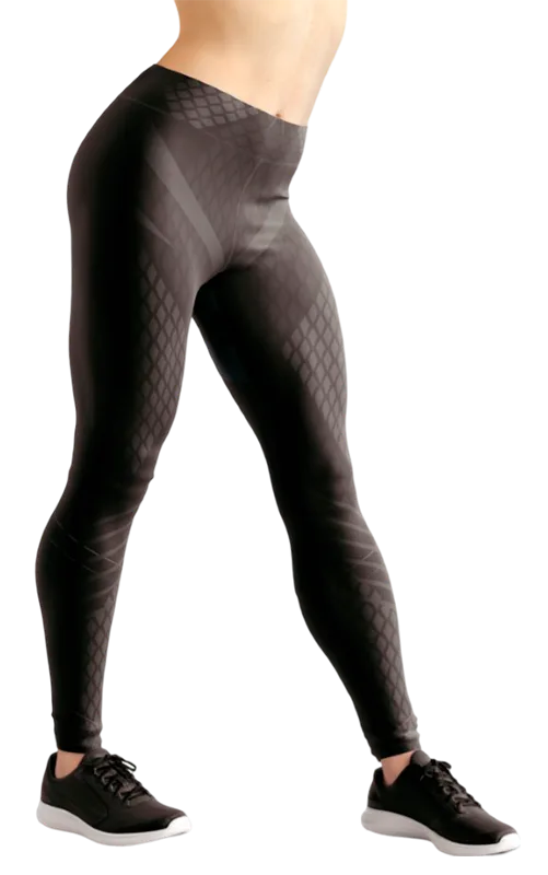 CALZA COD. 237 GEOMETRICA NEGRO - ROMBOS Y LINEAS GRIS