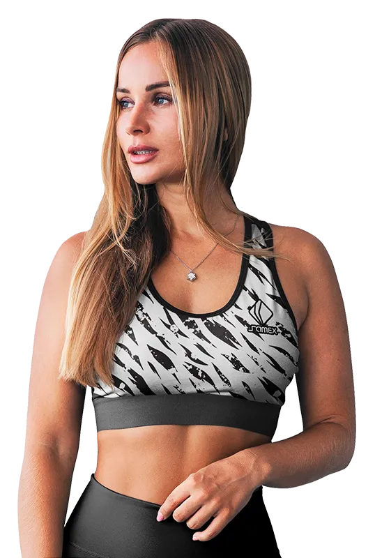 PETOS MUJER GYM COD. 005 ESTAMPAO CEBRA - BLANCO - NEGRO
