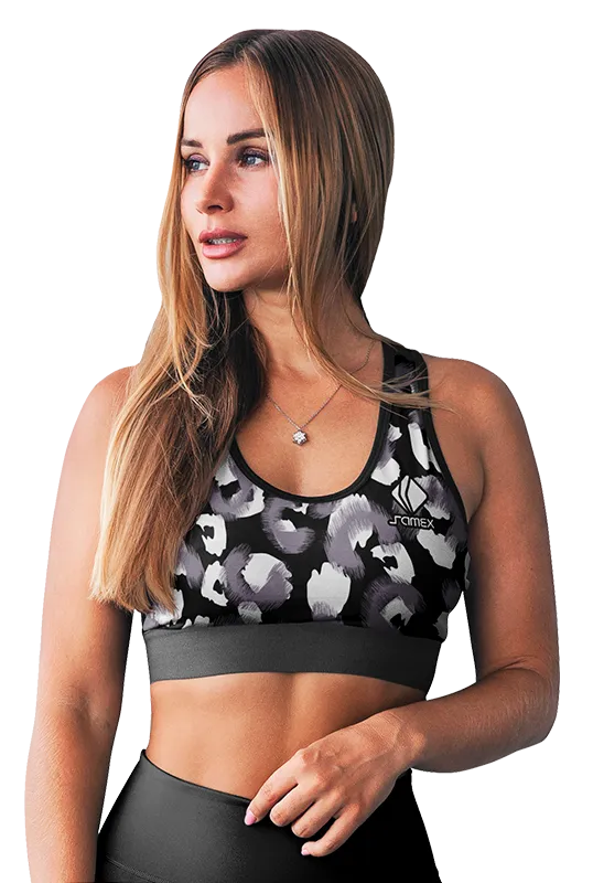 PETOS MUJER GYM COD. 015 ANIMAL PRINT NEGRO - BLANCO - GRIS