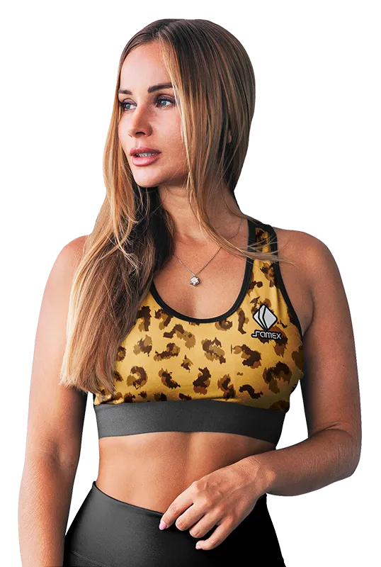 PETOS MUJER GYM COD. 034 ANIMAL PRINT AMARILLO - MARRON