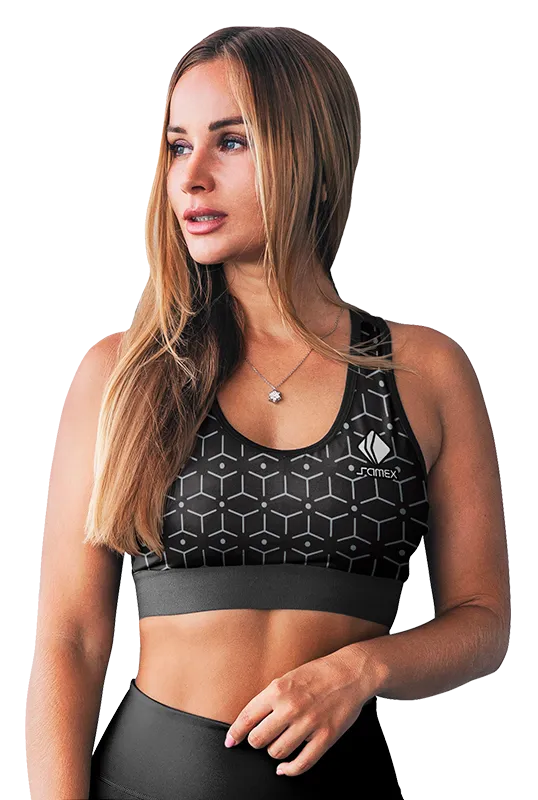 PETOS MUJER GYM COD. 059 NEGRO CON LINEAS GRIS