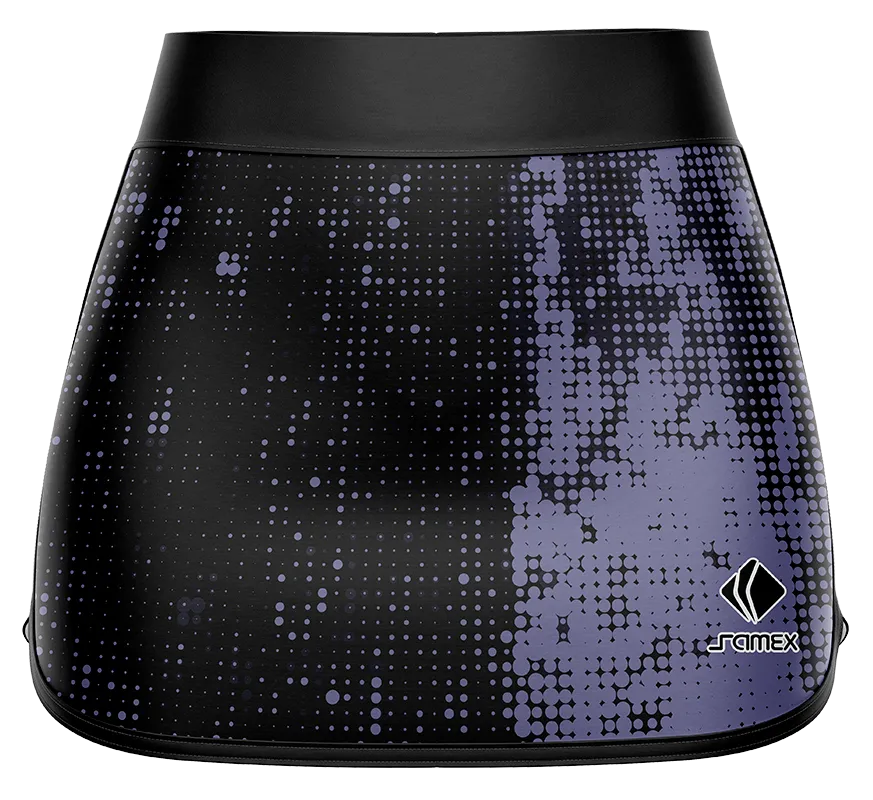 Falda Padel Cod 0010 FALDA PADEL NEGRO CON CIRCULOS GRIS.