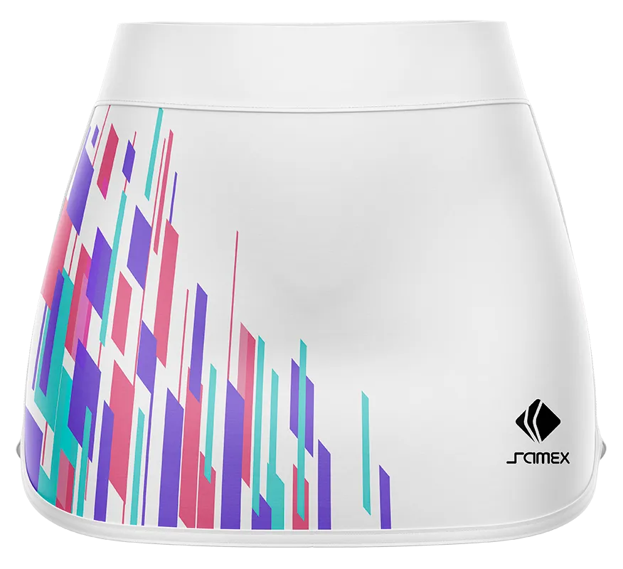 Falda Padel Cod 0023 FALDA PADEL BLANCO - RECTANGULOS.