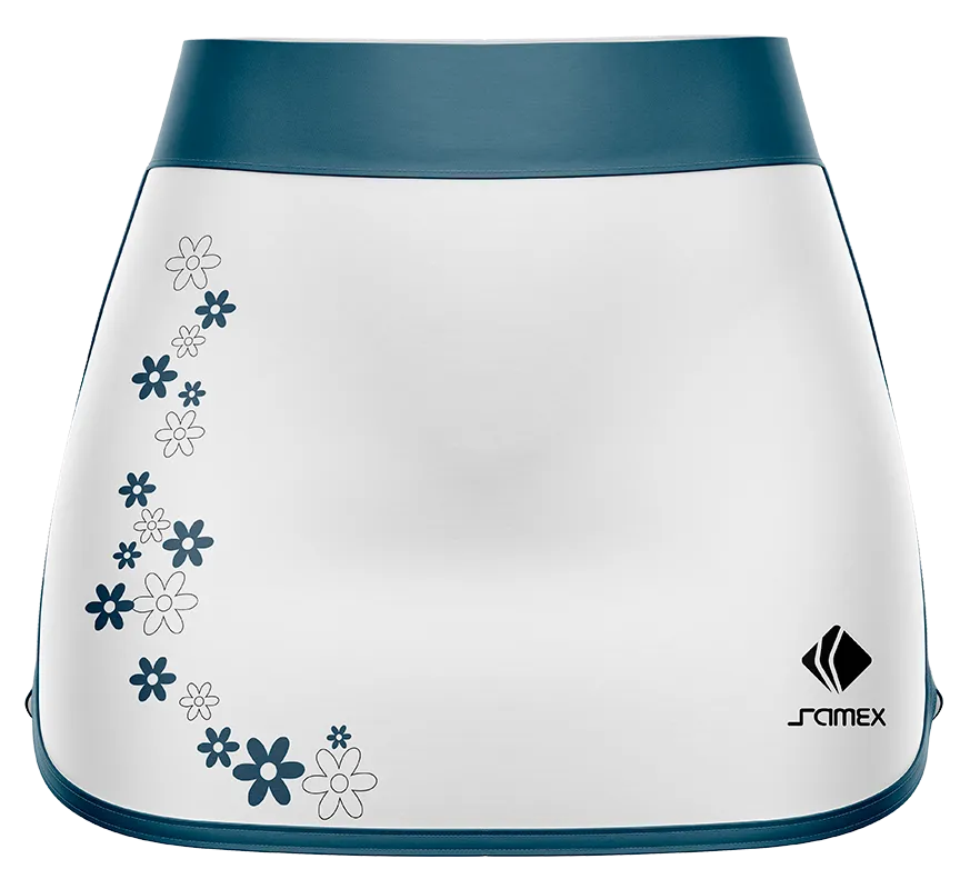 Falda Padel Cod 0026 FALDA PADEL BLANCO - FLORES ACERO.