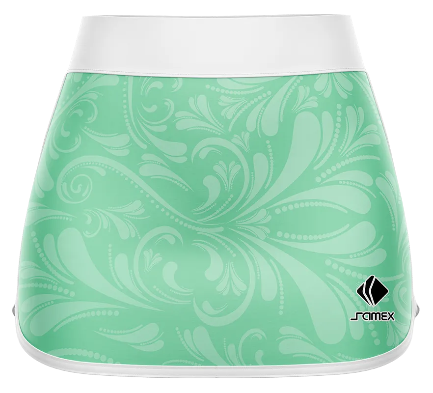 Falda Padel Cod 0028 FALDA PADEL VERDE - ESTAMPADO BLANCO.