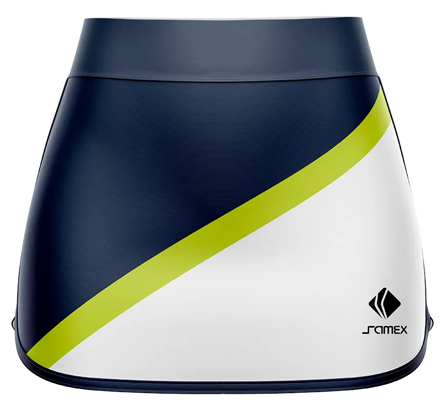 Falda Padel Cod 0029 FALDA PADEL AZUL - BLANCO - VERDE LIMON.