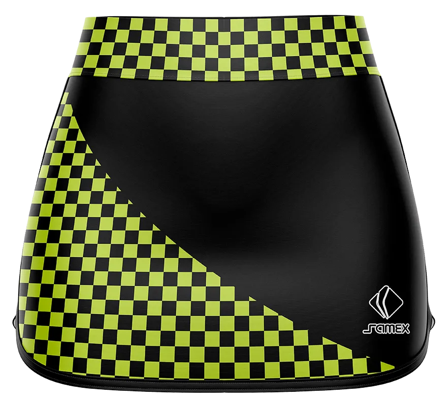 Falda Padel Cod 0038 FALDA PADEL NEGRO - CUADROS VERDES.