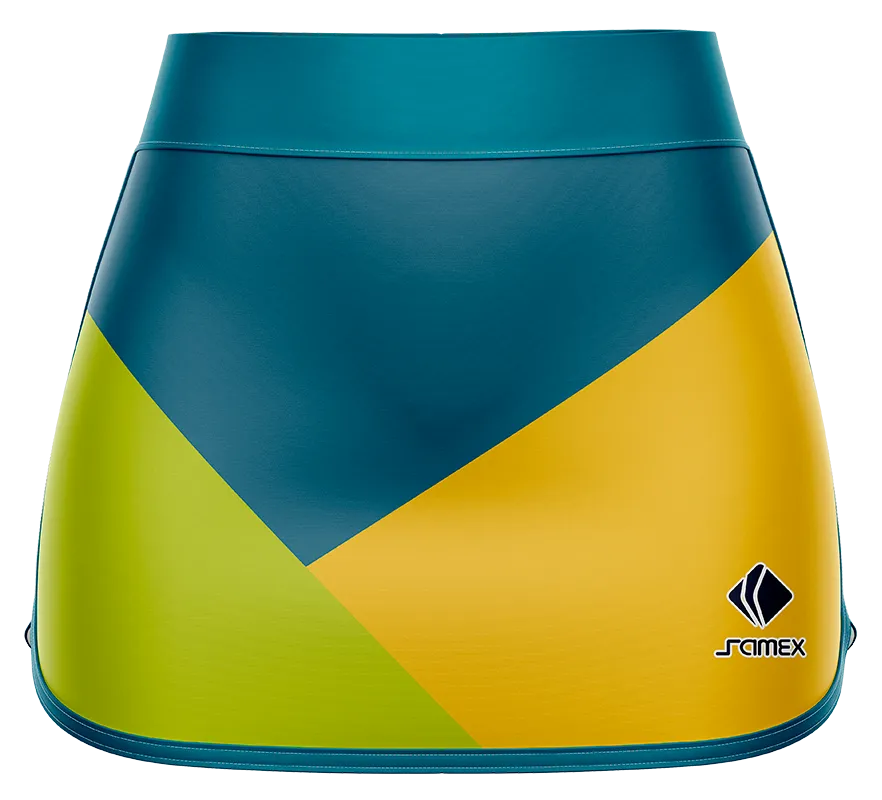 Falda Padel Cod 0044 FALDA PADEL ACERO - AMARILLO - VERDE.