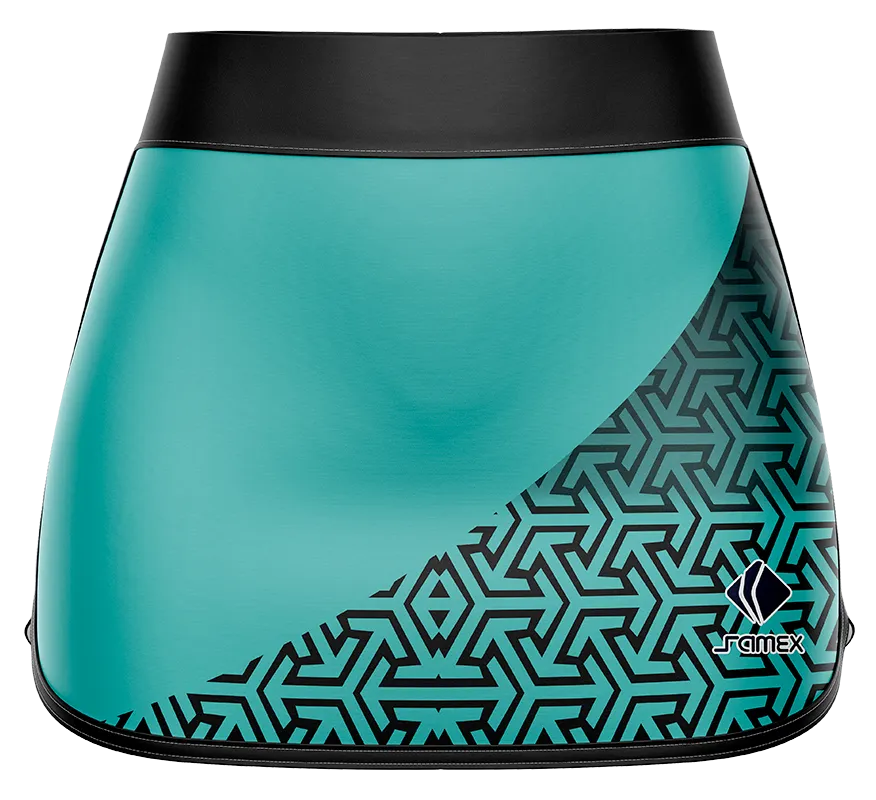 Falda Padel Cod 0045 FALDA PADEL TURQUESA - LINEAS NEGRAS.