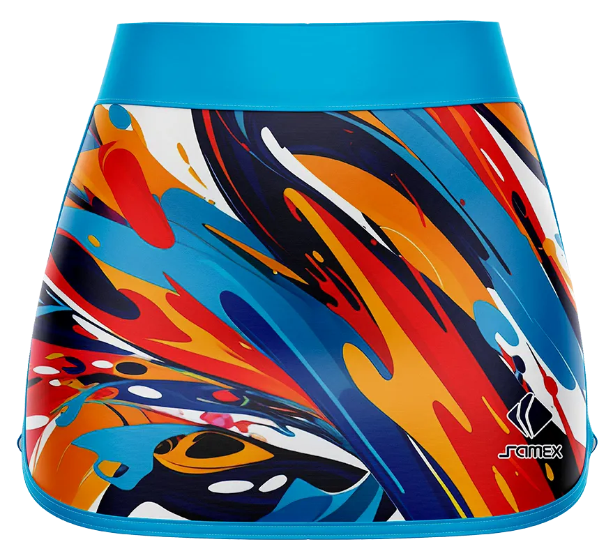 Falda Padel Cod 0050 FALDA PADEL ACUARELA MULTICOLOR.