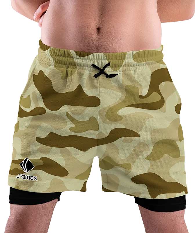 SHORT DEPORTIVO SHORT PADEL CAMUFLAJE VERDE COD: 0003 .