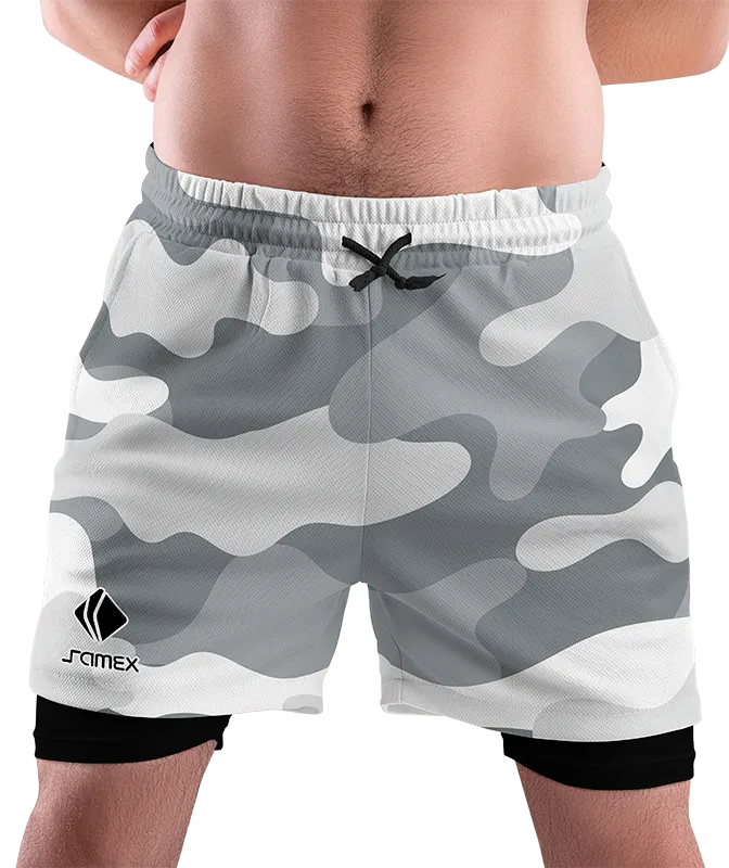 SHORT DEPORTIVO SHORT PADEL CAMUFLAJE GRIS COD: 0013 .