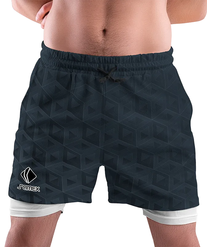 SHORT DEPORTIVO SHORT PADEL GRIS - ROMBOS COD: 0015 .