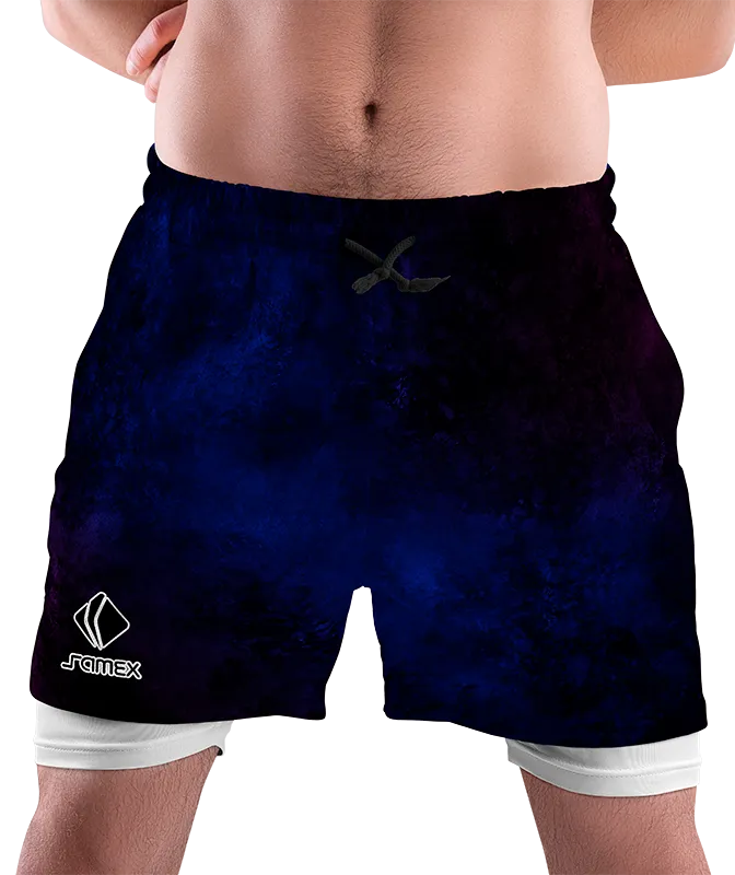 SHORT DEPORTIVO SHORT PADEL AZUL - ESTAMPADO TIE DYE COD: 0039 .