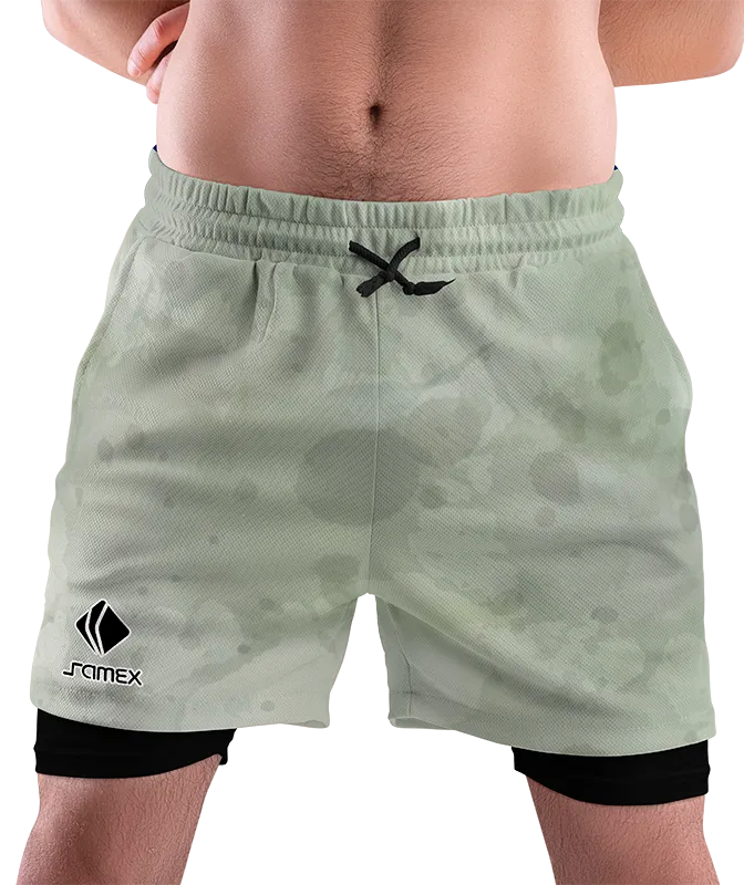 SHORT DEPORTIVO SHORT PADEL CREMA - ESTAMPADO TIE DYE COD: 0041 .
