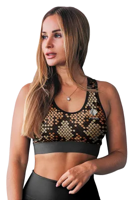 PETOS MUJER GYM COD. 003 ESTAMPADO SNAKE MARRON - CREMA - NARANJA