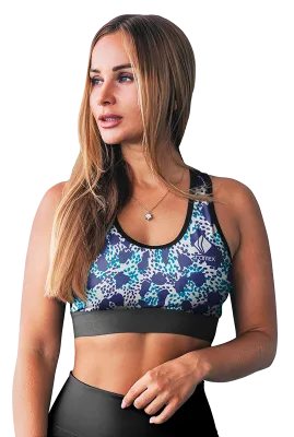 PETOS MUJER GYM COD. 012 ANIMAL PRINT AZUL - JASPEADO CELESTE Y AZUL
