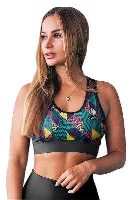 PETOS MUJER GYM COD. 017 TRIANGULOS - TURQUESA - ROSADO - AMARILLO