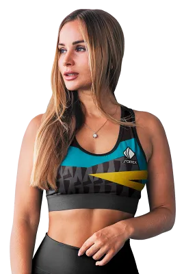 PETOS MUJER GYM COD. 060 GEOMETRICO NEGRO - TURQUESA - AMARILLO
